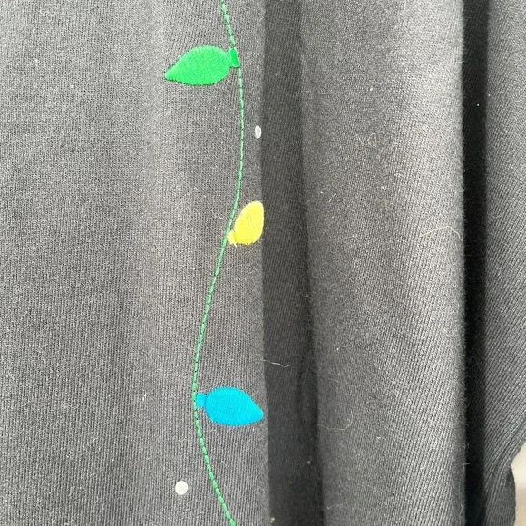 Vintage Quacker Factory Christmas Dress Black Embroidered 2X Cotton Maxi NWT - Picture 7 of 10